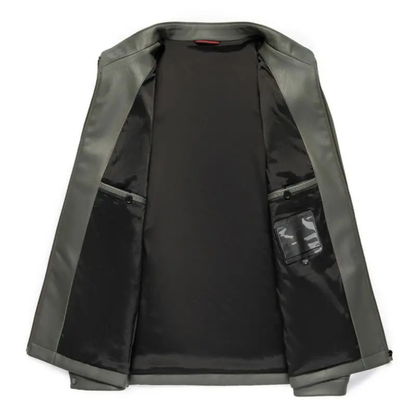 The Burford Men’s Premium Leather Casual Stand Collar Jacket
