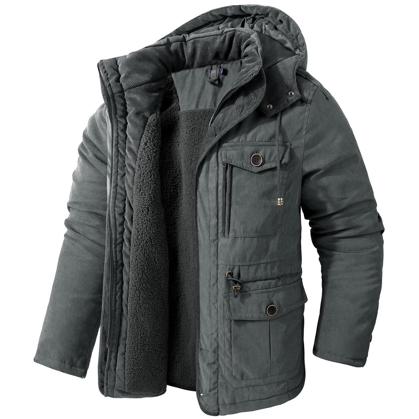 Cevori Warm Hooded Wool Jacket