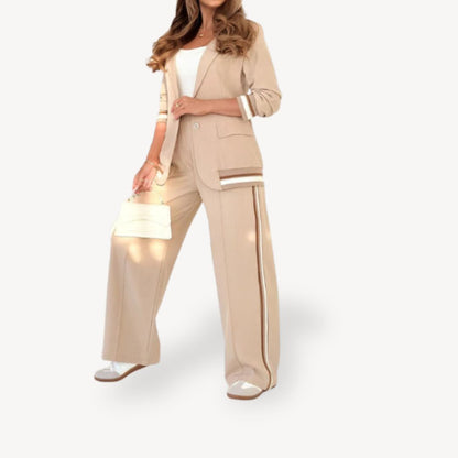 Two-Piece Striped Blazer Suit Women