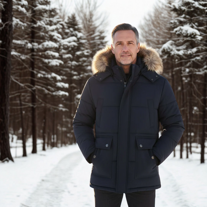 Men’s Faux Fur-Lined Parka Jacket