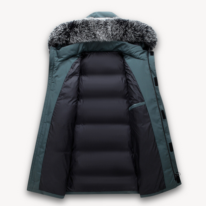 Men's Waterproof Parka Coat - Faux Fur Hood
