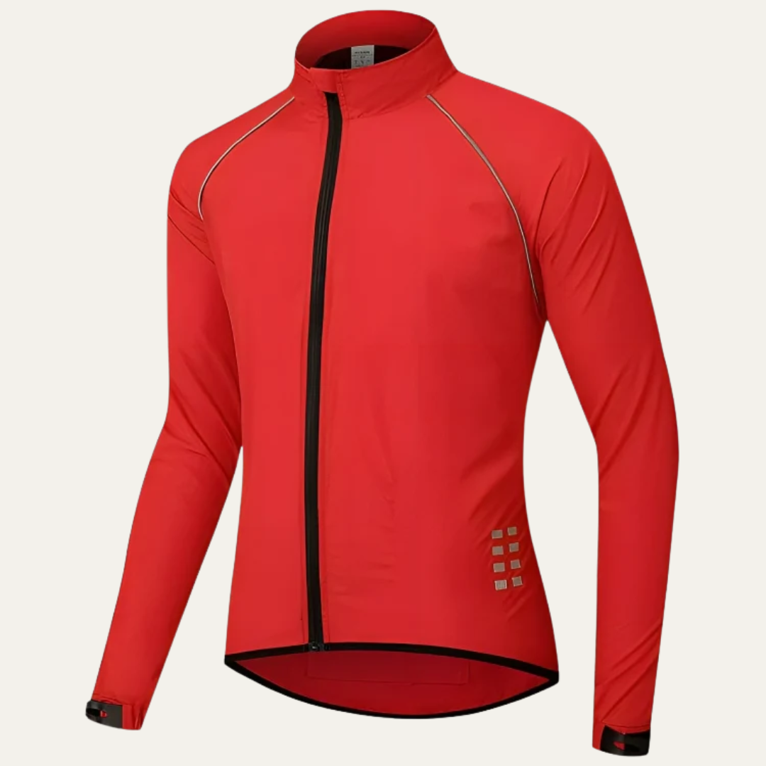 Men’s Reflective High Collar Full Zip Cycling Jacket