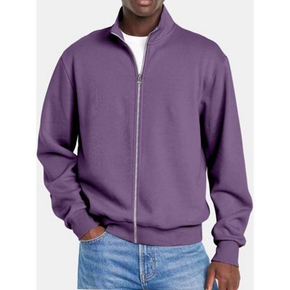 Men’s Classic Full Zip Stand Collar Sweatshirt Jacket