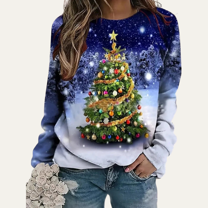 Women’s Golden Christmas Tree Raglan Sweatshirt