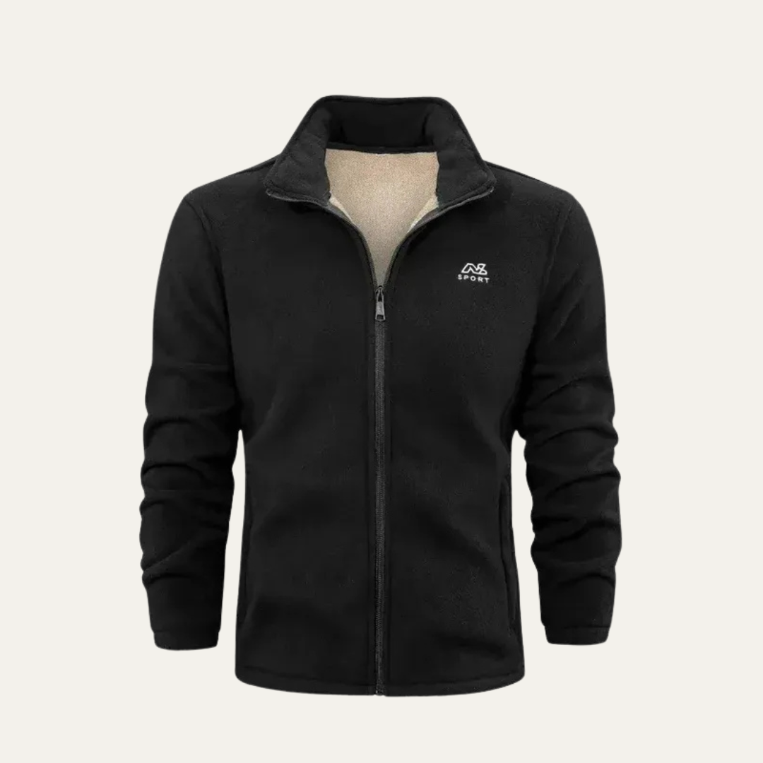 Men’s Soft Fleece Stand Collar Zip Up Jacket