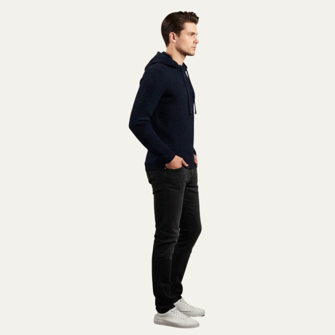 Men’s Classic Fine Knit Hooded Sweater