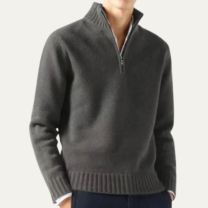 Men’s Ribbed Collar Quarter Zip Sweater