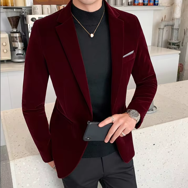 Men's Classic Slim Fit Single Button Jacket