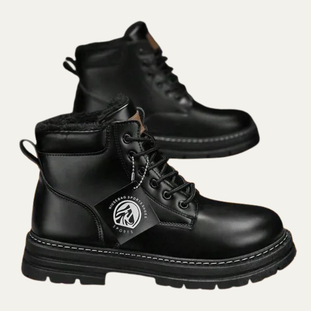Men’s Rugged Faux Fur Lined Lace Up Hiking Boots