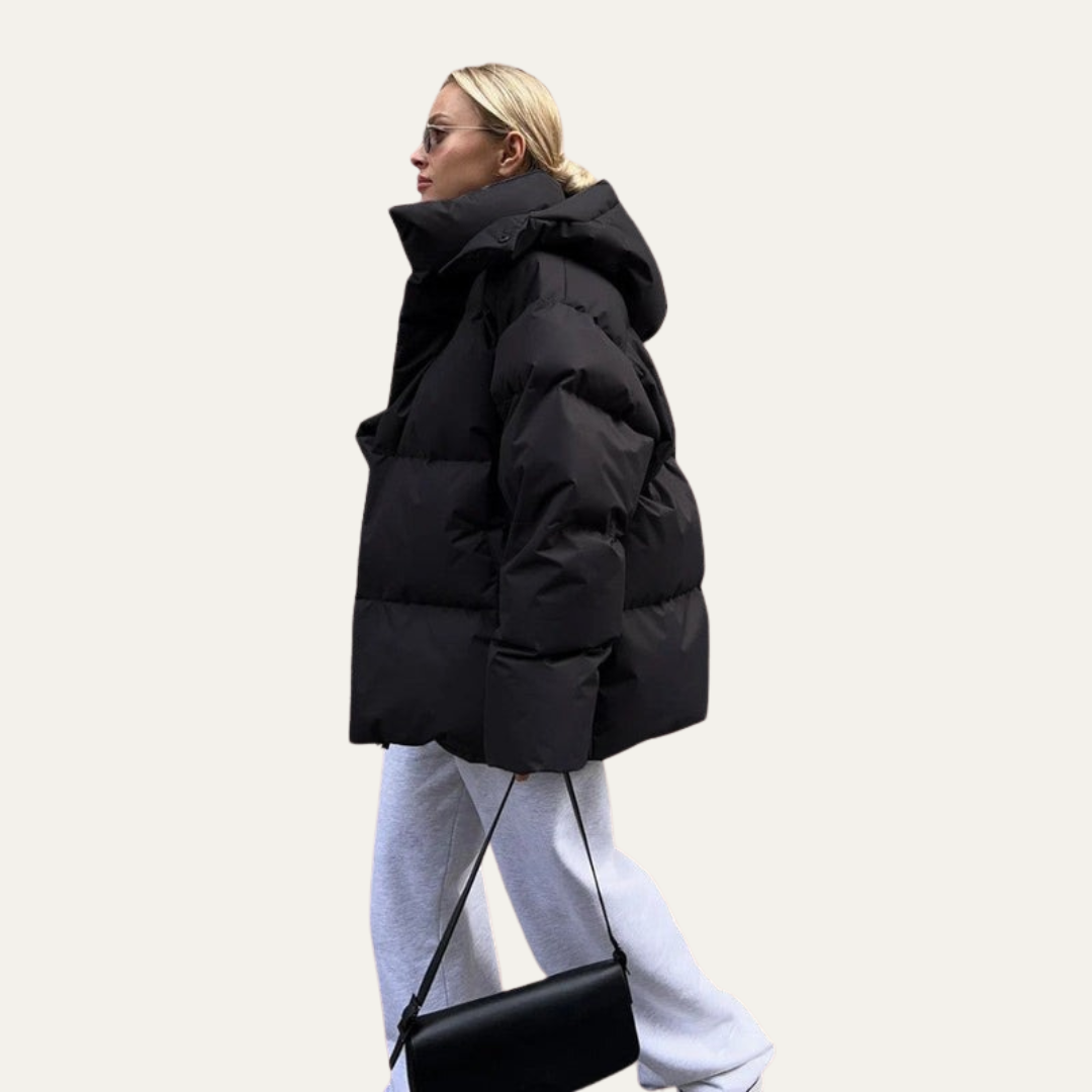 Women’s Oversized High-Neck Cropped Puffer Jacket
