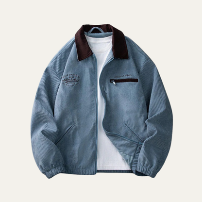 Men’s Oversized Textured Workwear Zip Jacket