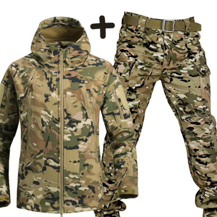 Rugged Men's Military Jacket and Pants Combo