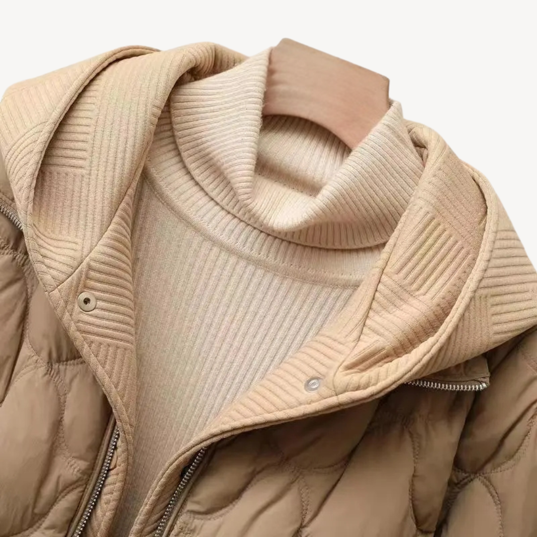 Quilted Puffer Jacket with Hood for Women