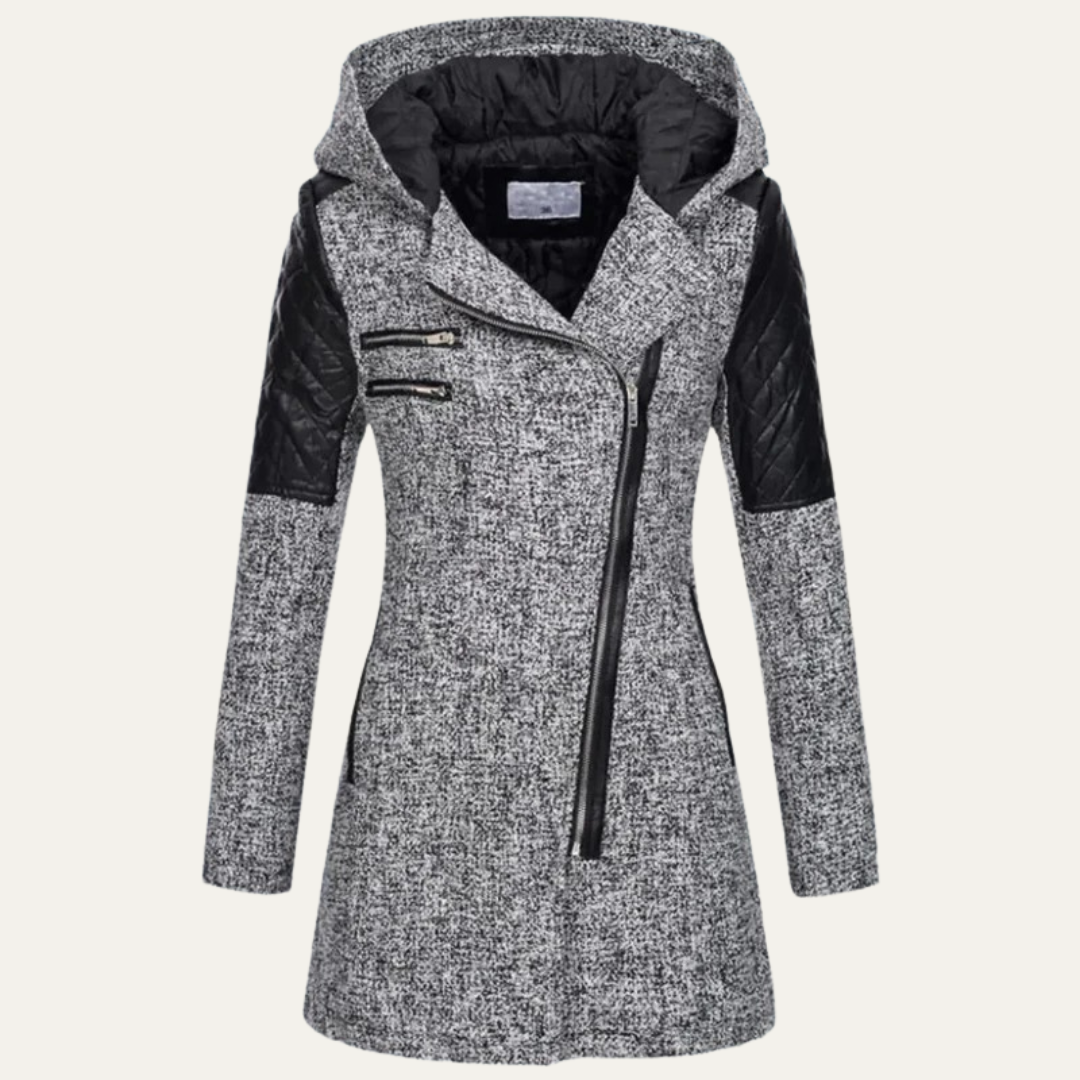 Women’s Mid Length Asymmetrical Zip Winter Coat
