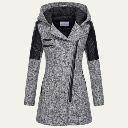 Women’s Mid Length Asymmetrical Zip Winter Coat