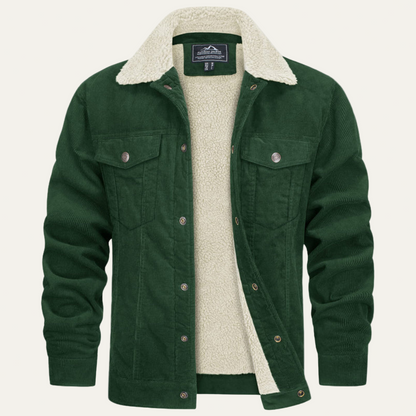 Men’s Denim Trucker Jacket with Shearling Collar