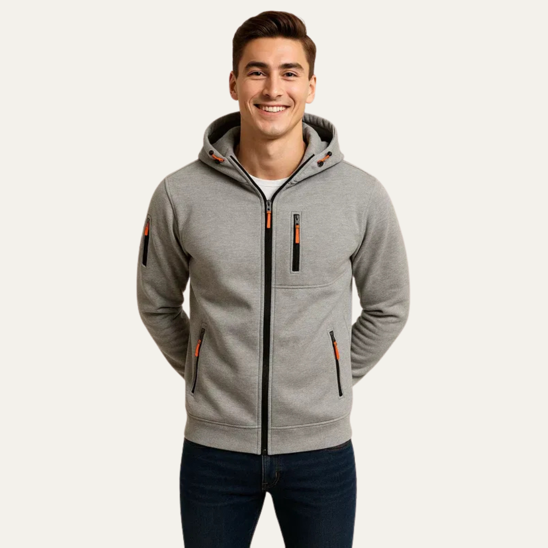Men’s Sporty Full Zip Technical Hoodie