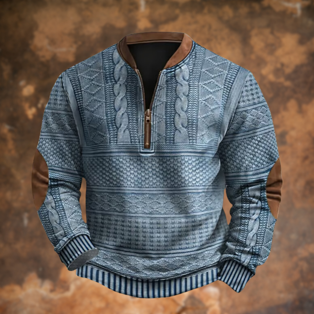 Men's sweatshirt with full-length zipper and side pockets