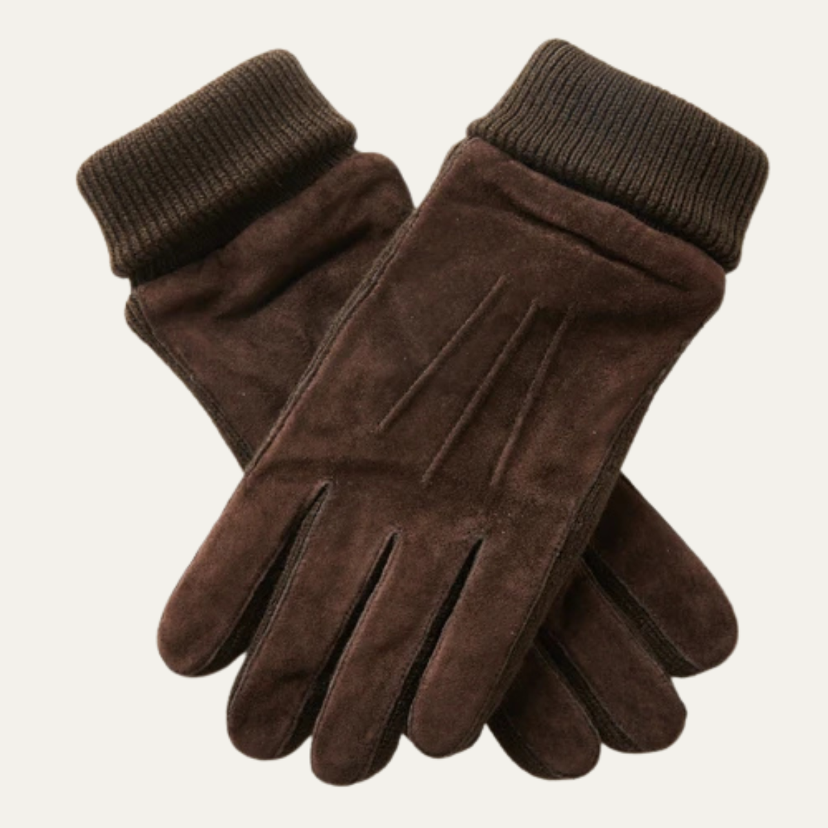 The Barolo Men’s Winter Fleece Lined Suede Gloves with Knit Cuffs