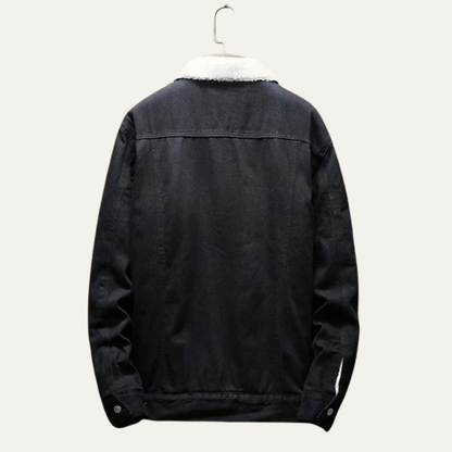Men’s Winter Shearling Lined Denim Trucker Jacket