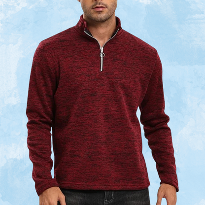 Warm Men's Half-zip Fleece Sweater - BritishElegance