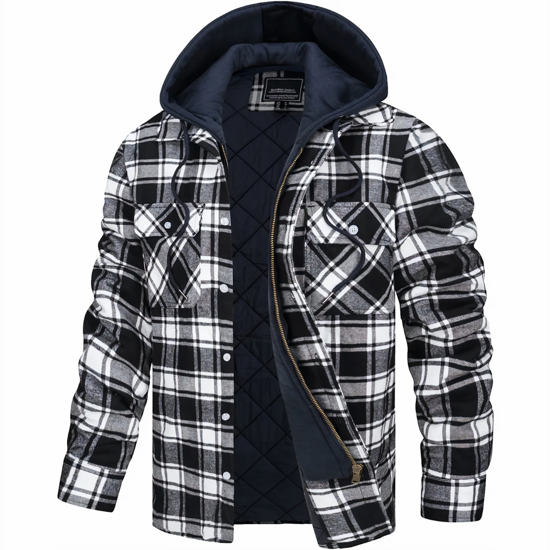 Men’s Plaid Heavyweight Hooded Flannel Shacket
