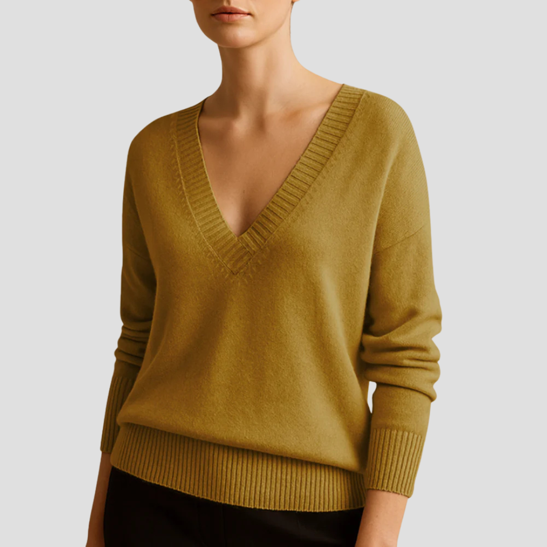 Women's Classic V Neck Sweater