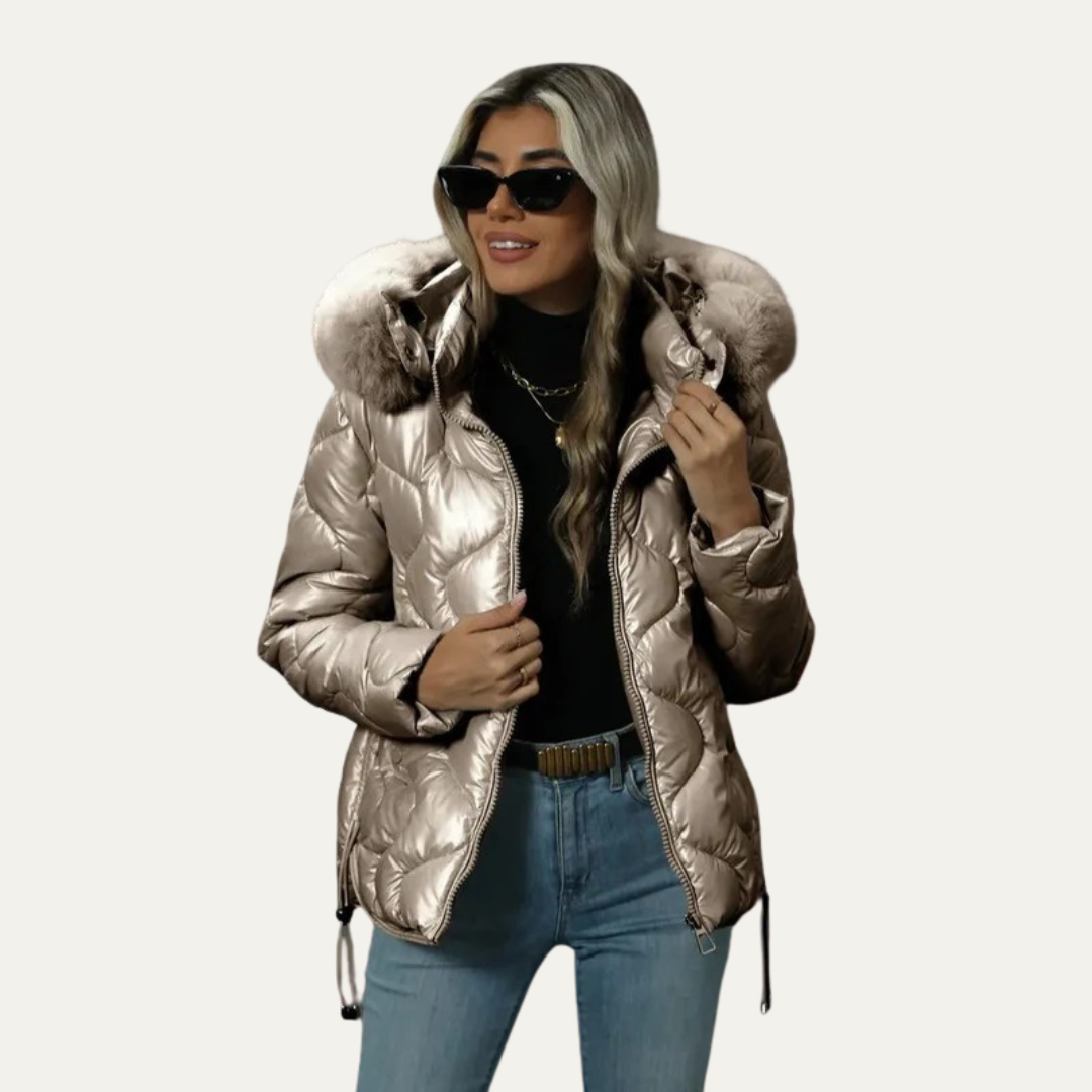Women’s Metallic Quilted Puffer Jacket