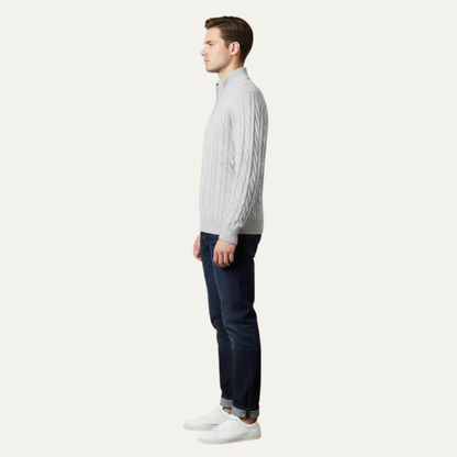 Men’s Cable Knit Fit Quarter Zip Sweater