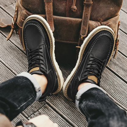 Classic Brown Vegan Ankle Boots for Men - BritishElegance
