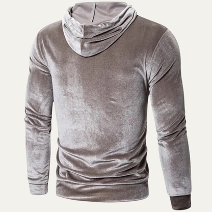 Men’s Velvet Pullover Hoodie with Kangaroo Pocket