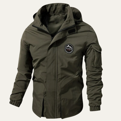 Men’s Heavy Duty Tactical Jacket with Hood and Sleeve Cargo Pocket