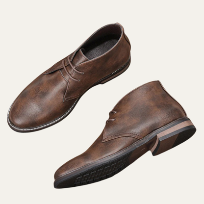 Men’s Minimalist Leather Look Chukka Boots
