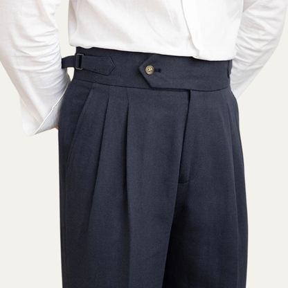 Men’s High-Waist Pleated Summer Chinos