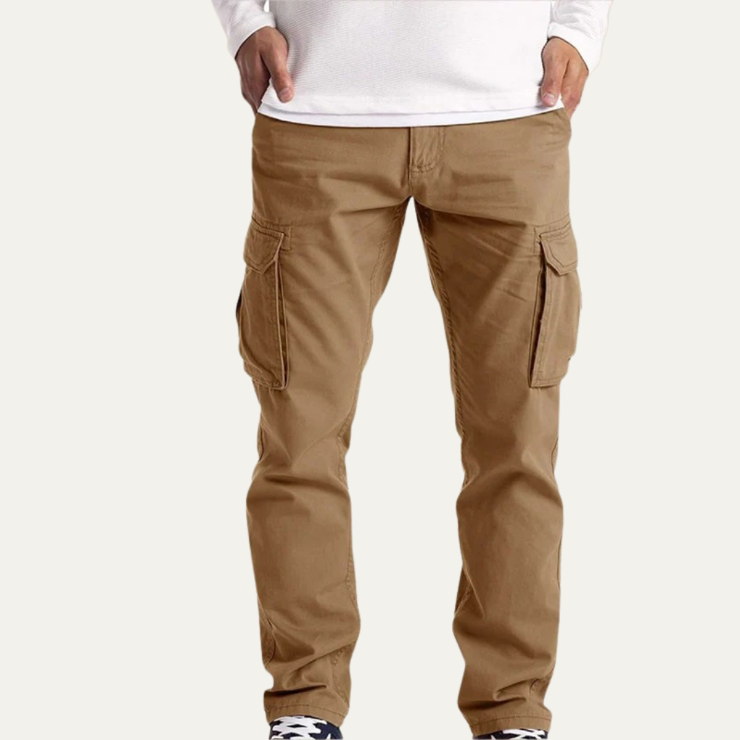 Men’s Straight Leg Cargo Pants with Gusseted Utility Pockets