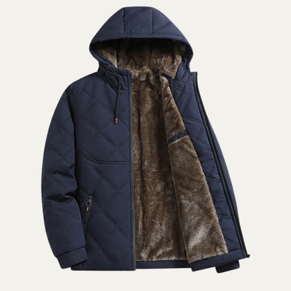 The Corvara Men’s Thick Plush Fleece Lined Winter Hooded Overcoat