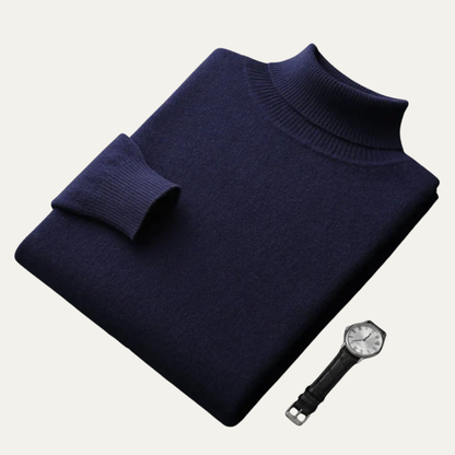 Men’s Smooth Knit Fitted Turtleneck Sweater