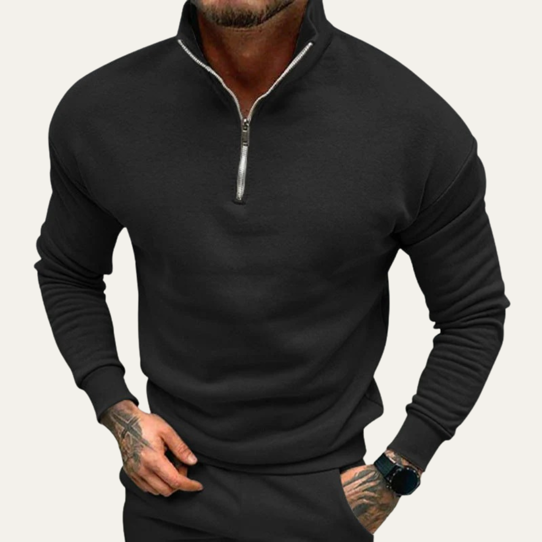 Men’s Casual Quarter Zip Athletic Pullover