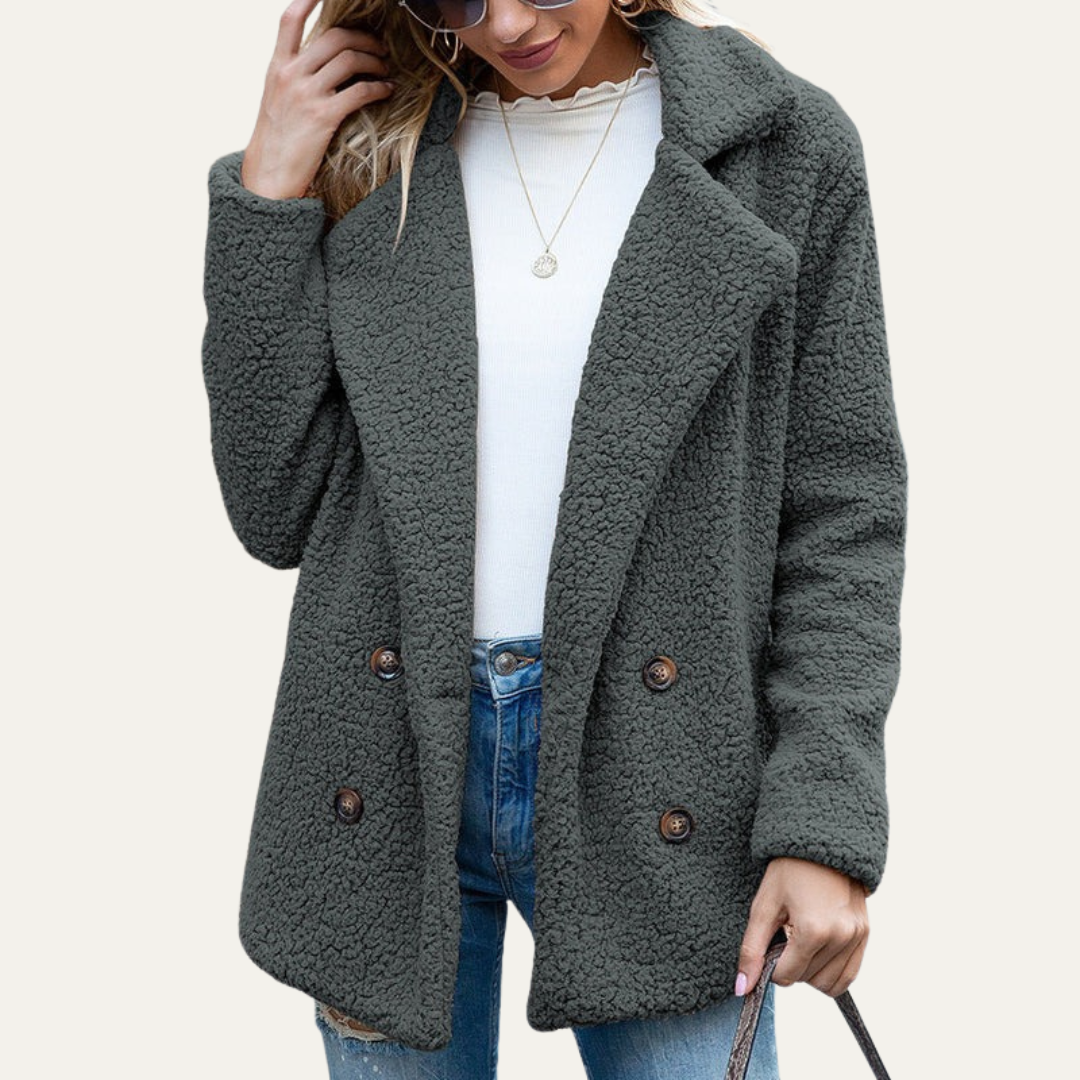 Women’s Plush Mid-Length Pea Coat