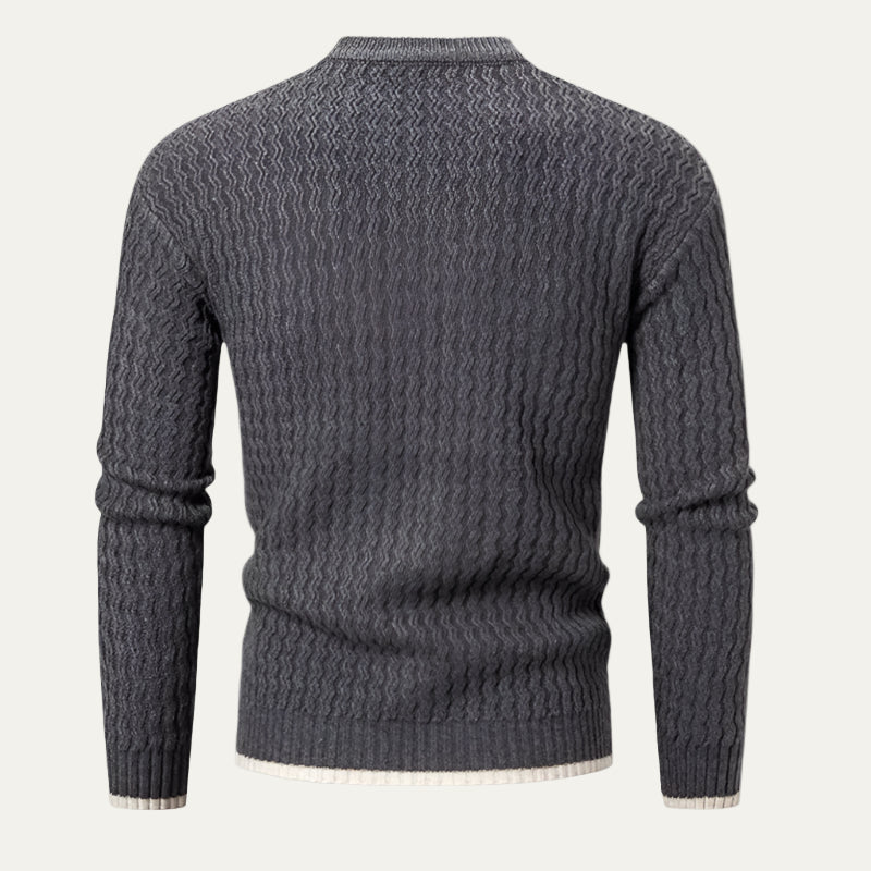 Men’s Textured Vertical Pattern Knit Sweater