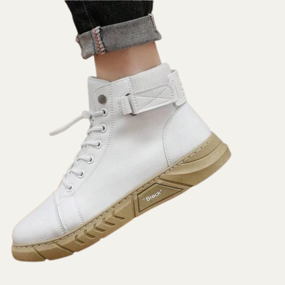 Men’s High Top Sneaker Boot with Strap and Lug Sole