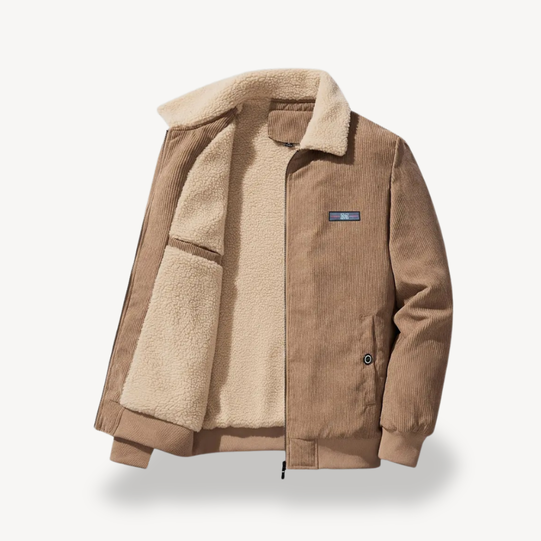 Men's Corduroy Sherpa Lined Bomber Jacket