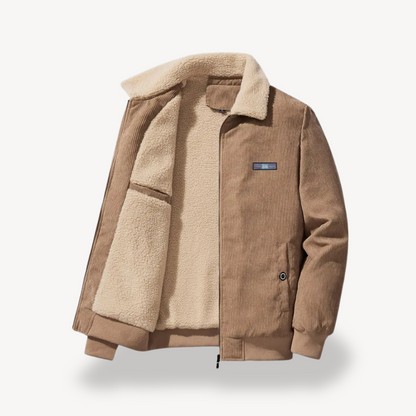 Men's Corduroy Sherpa Lined Bomber Jacket