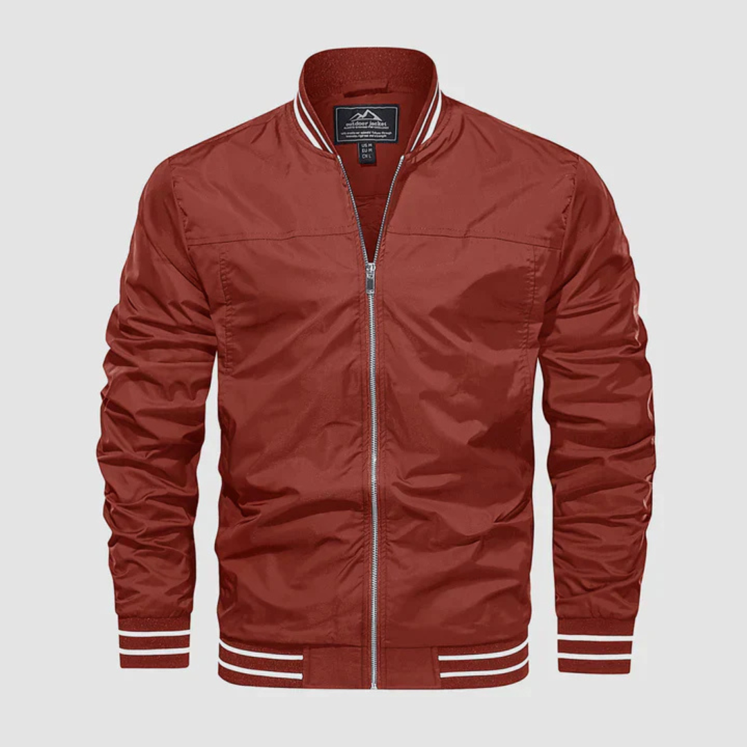 Men’s Classic Striped Trim Bomber Jacket
