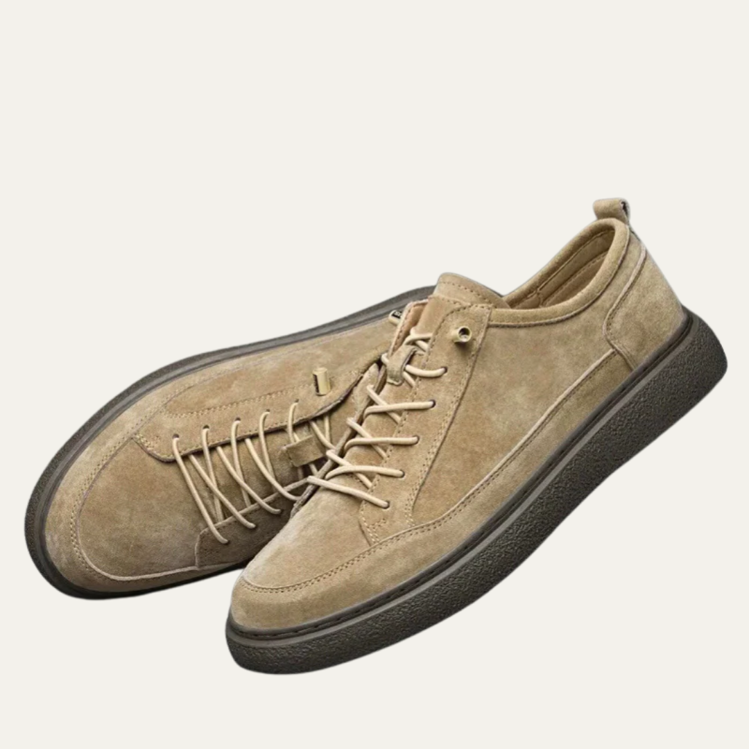 Men’s Textured Suede Derby Platform Sneakers
