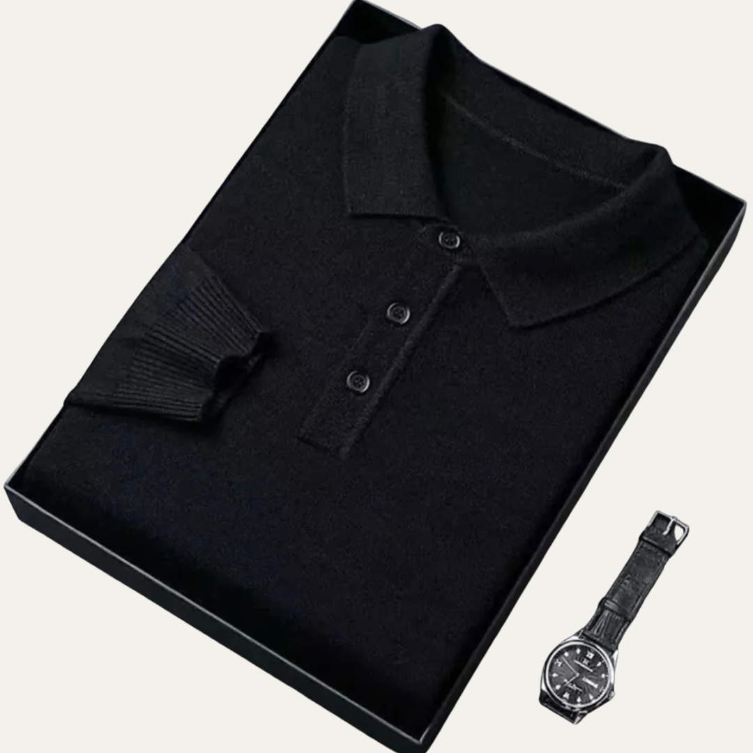 Men’s Cashmere Knitted Polo Shirt