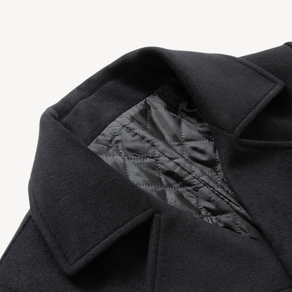 Men’s Wool Trench Coat Double-Breasted in Navy Blue, Gray, Camel, Black