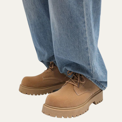 Men’s Retro Lace Up Lug Sole Ankle Boots