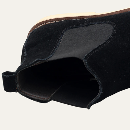 The Parioli Men's Leather Suede Chelsea Boots with Fur Lining