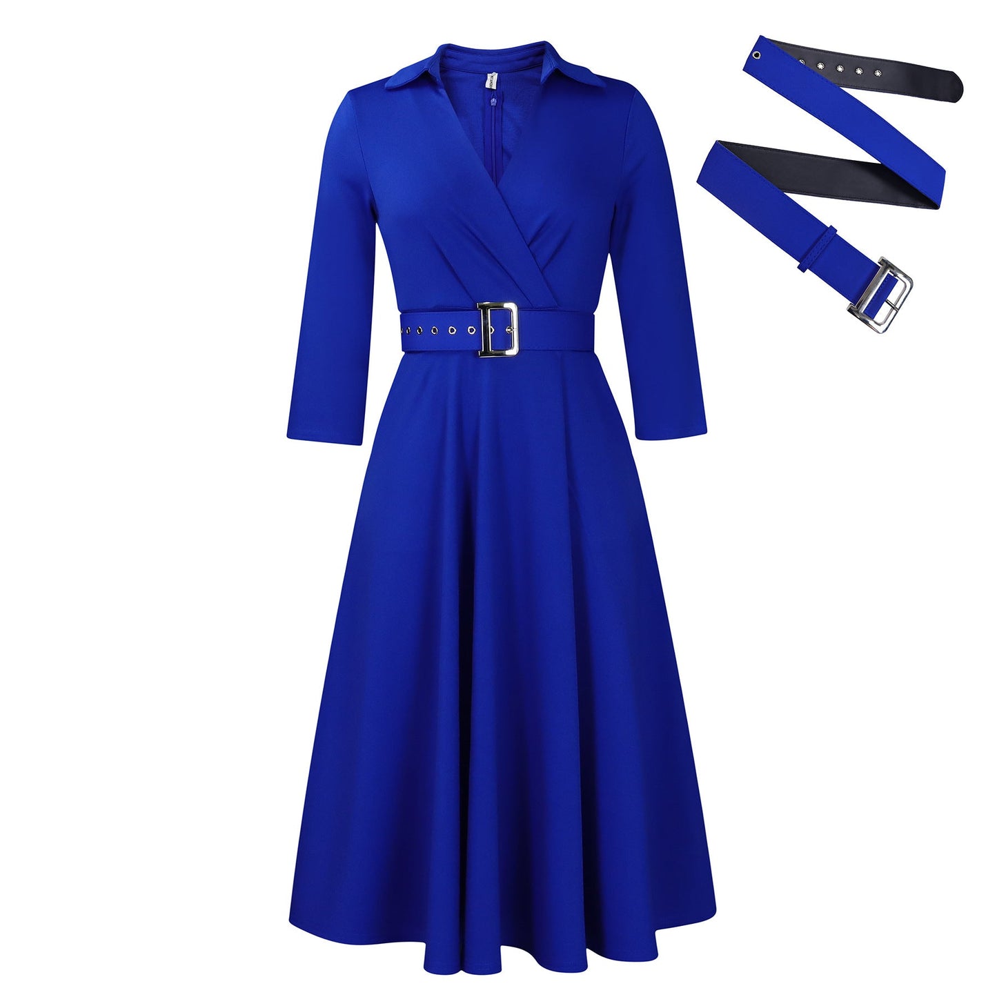 Elegant Fitted Waist 3/4 Sleeve Women's Formal Dress - BritishElegance